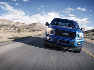 Ford truck on the road