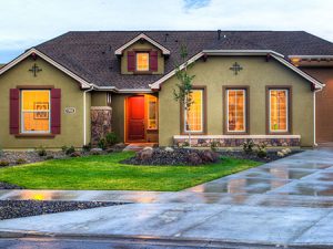 Lights shining in house