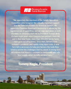 Pennsylvania Farm Bureau Appreciates Senate Ag Committee Advancing Farm Bill